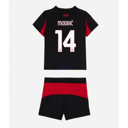 AC Milan Luka Modric #14 Primera Equipación Niños 2025-26 Manga Corta (+ Pantalones cortos)